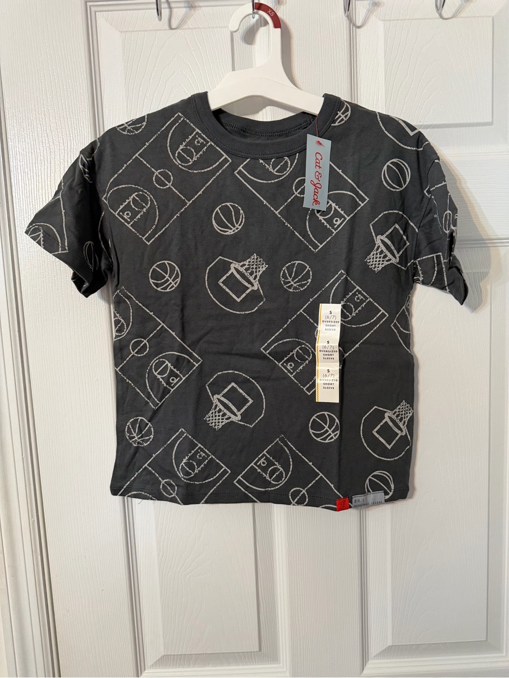 Cat & Jack Boys' Black Basketball Print Tee